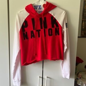 Victoria Secret Pink Nation Cropped Hoodie